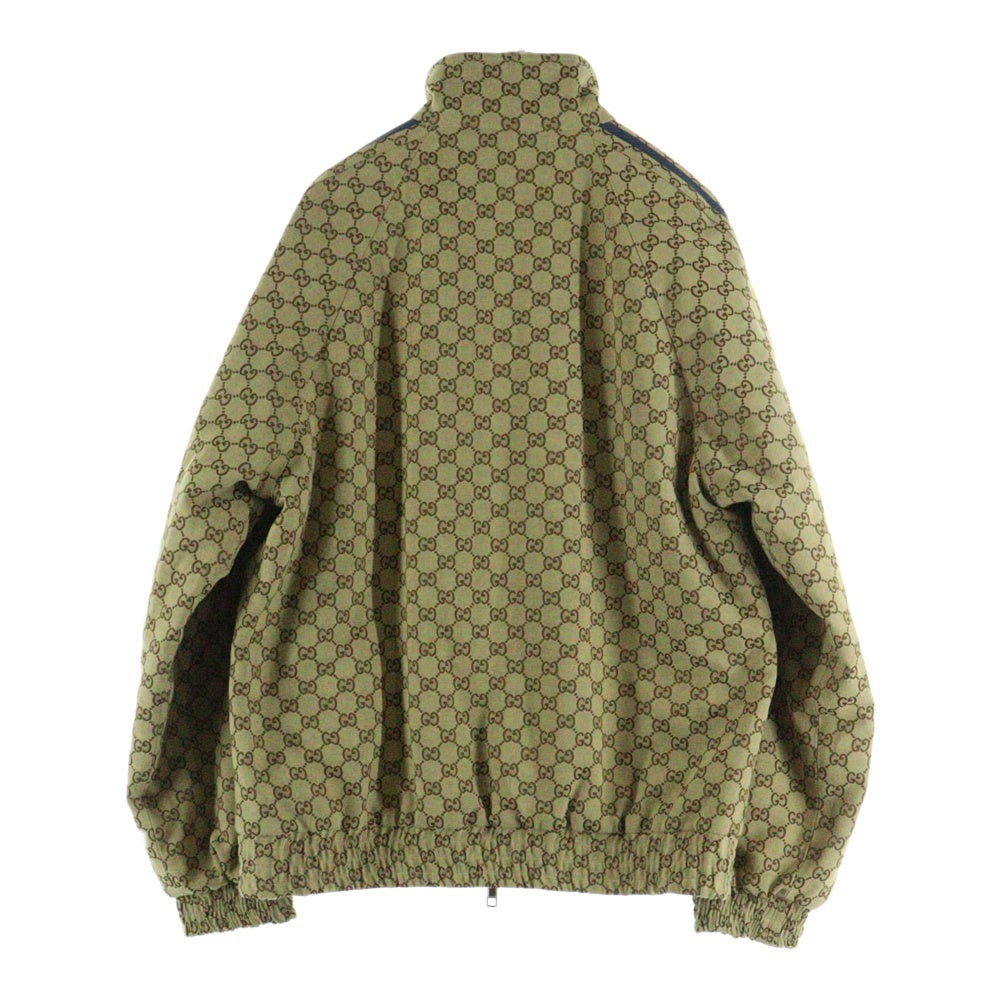 GUCCI(グッチ) 23SS ×adidas GG Canvas Reversible Jacket アディダス GGキャンバス リバーシブル ジップアップ ジャケット ブラウン/ブルー 723883 ZAKX1