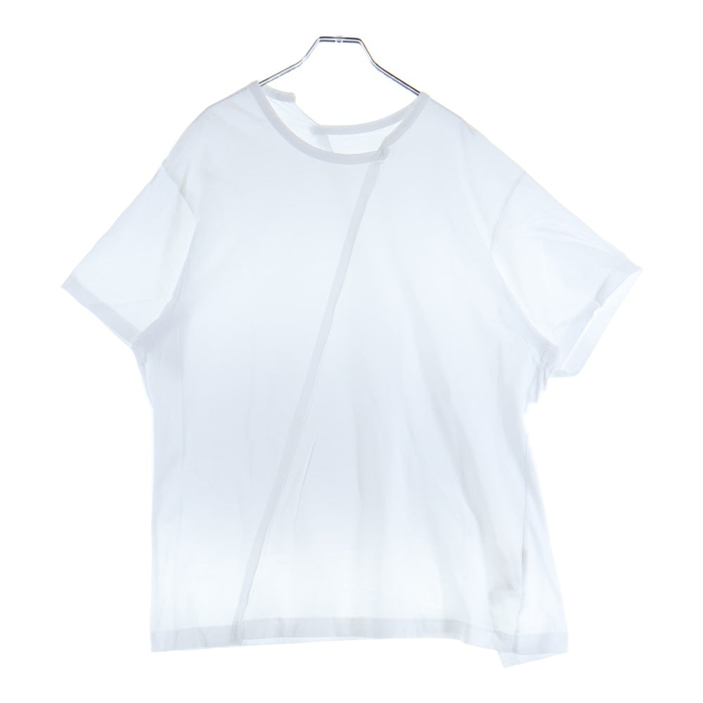 Ground Y(グラウンドワイ) 18SS アシンメトリー 半袖Tシャツカットソー ホワイト GW-T03-040