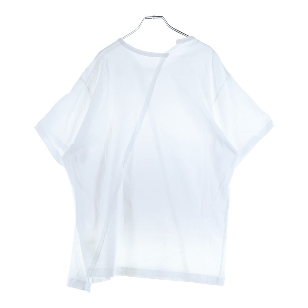 Ground Y(グラウンドワイ) 18SS アシンメトリー 半袖Tシャツカットソー ホワイト GW-T03-040