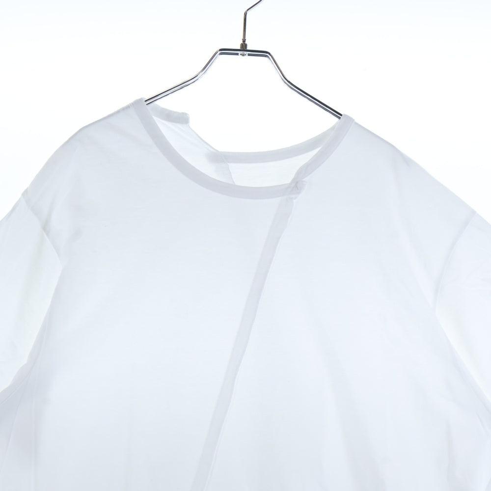 Ground Y(グラウンドワイ) 18SS アシンメトリー 半袖Tシャツカットソー ホワイト GW-T03-040