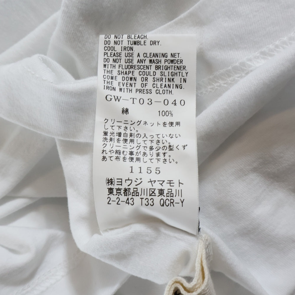 Ground Y(グラウンドワイ) 18SS アシンメトリー 半袖Tシャツカットソー ホワイト GW-T03-040