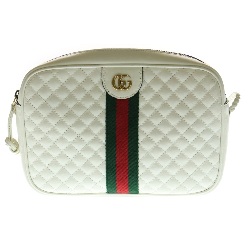 GUCCI(グッチ) GGマーモント シェリーライン レザー キルティング ショルダーバッグ ホワイト 541051