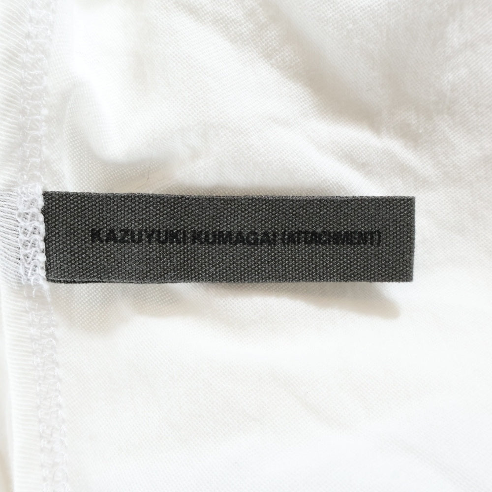 KAZUYUKI KUMAGAI ATTACHMENT(カズユキクマガイ アタッチメント) フレスカ 天竺 クルーネックドルマン S/S 半袖Tシャツ カットソー ホワイト KJ01-011