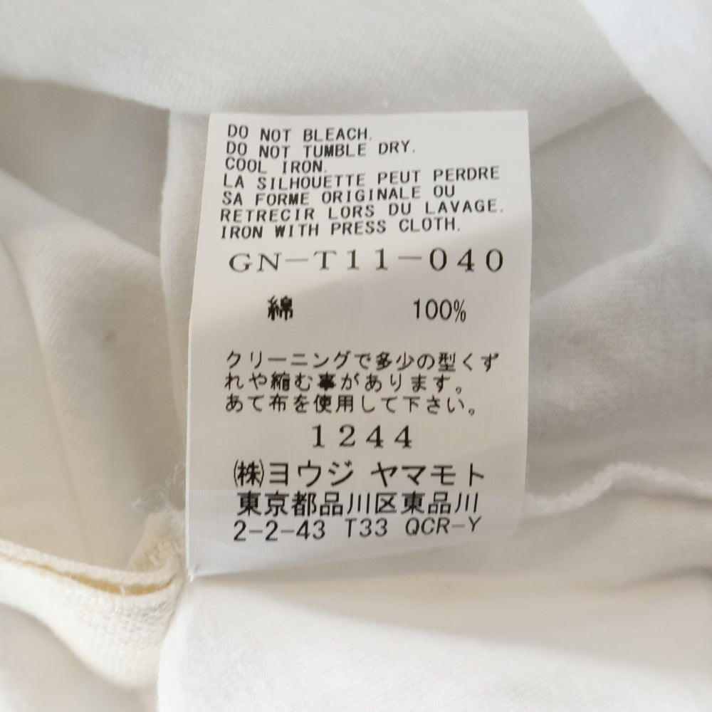 Ground Y(グラウンドワイ) 20SS ラウンドショートスリーブ 半袖Tシャツカットソー ホワイト GN-T11-040