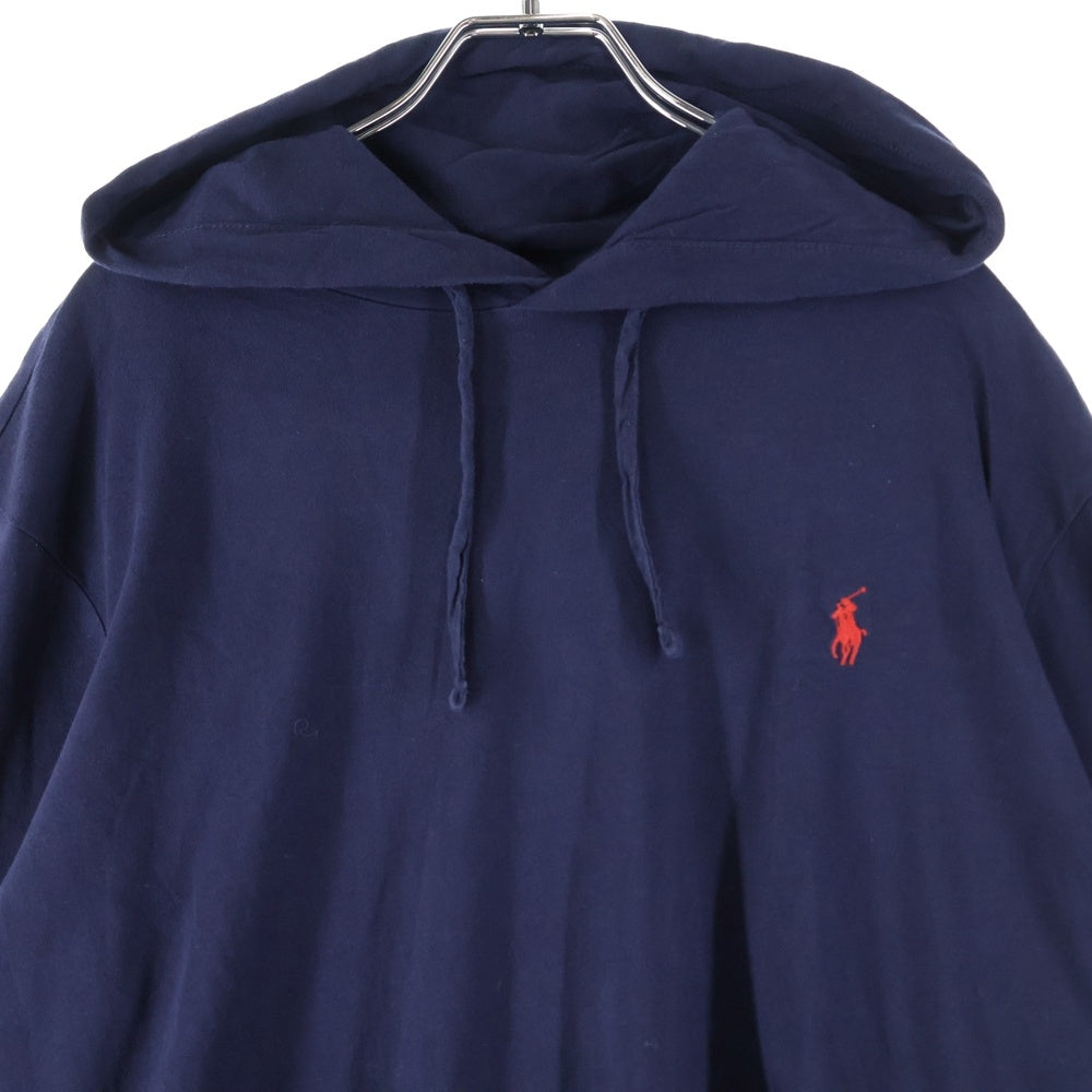 POLO RALPH LAUREN(ポロラルフローレン) ロゴ刺繍 フード付き ロングスリーブ長袖Tシャツカットソー ネイビー 0200016546