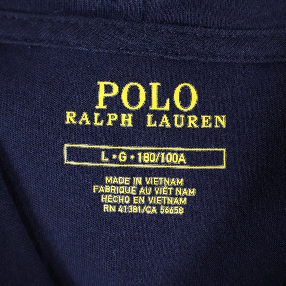 POLO RALPH LAUREN(ポロラルフローレン) ロゴ刺繍 フード付き ロングスリーブ長袖Tシャツカットソー ネイビー 0200016546