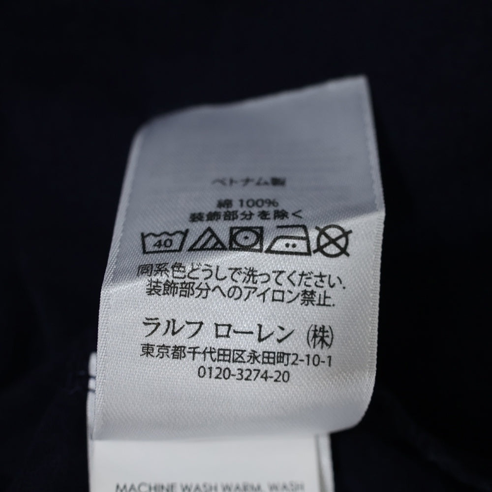 POLO RALPH LAUREN(ポロラルフローレン) ロゴ刺繍 フード付き ロングスリーブ長袖Tシャツカットソー ネイビー 0200016546