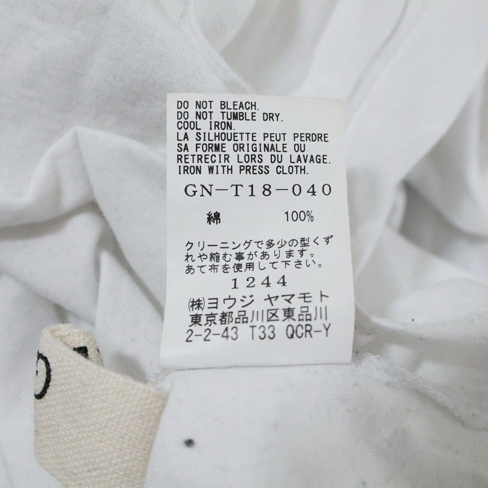 Ground Y(グラウンドワイ) 20SS ロングスリーブ 長袖Tシャツカットソー ホワイト GN-T18-040