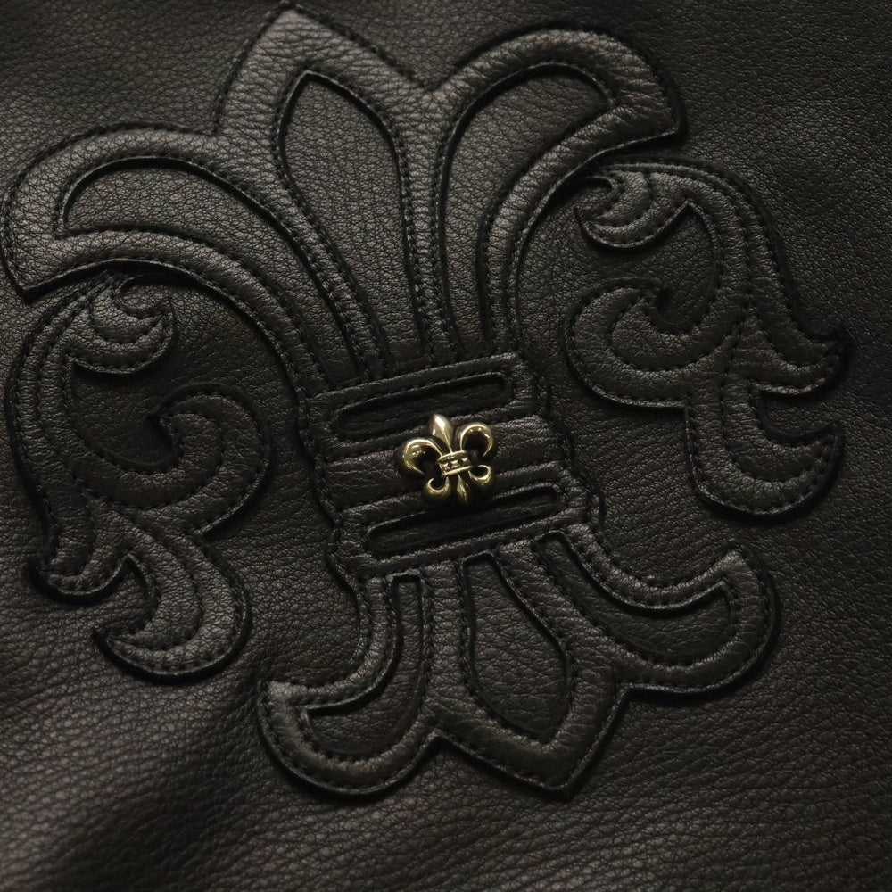 CHROME HEARTS(クロムハーツ) DUFFLE BSFLR BAG ダッフル BSフレアパッチ フレアボールチェーン付き レザーハンドバッグ ブラック