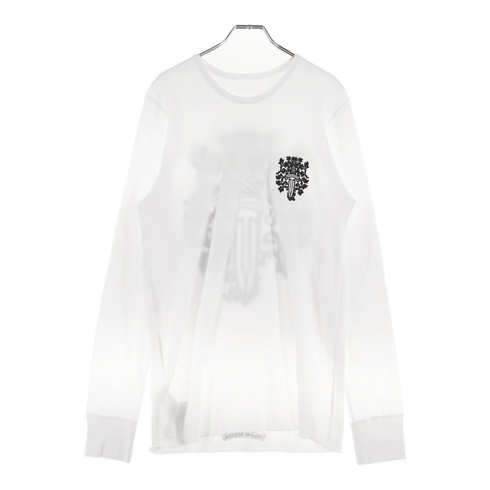 CHROME HEARTS(クロムハーツ) THERMAL L/S VINE DAGGER ヴァインダガー バックプリント サーマル 長袖Tシャツ カットソー ホワイト