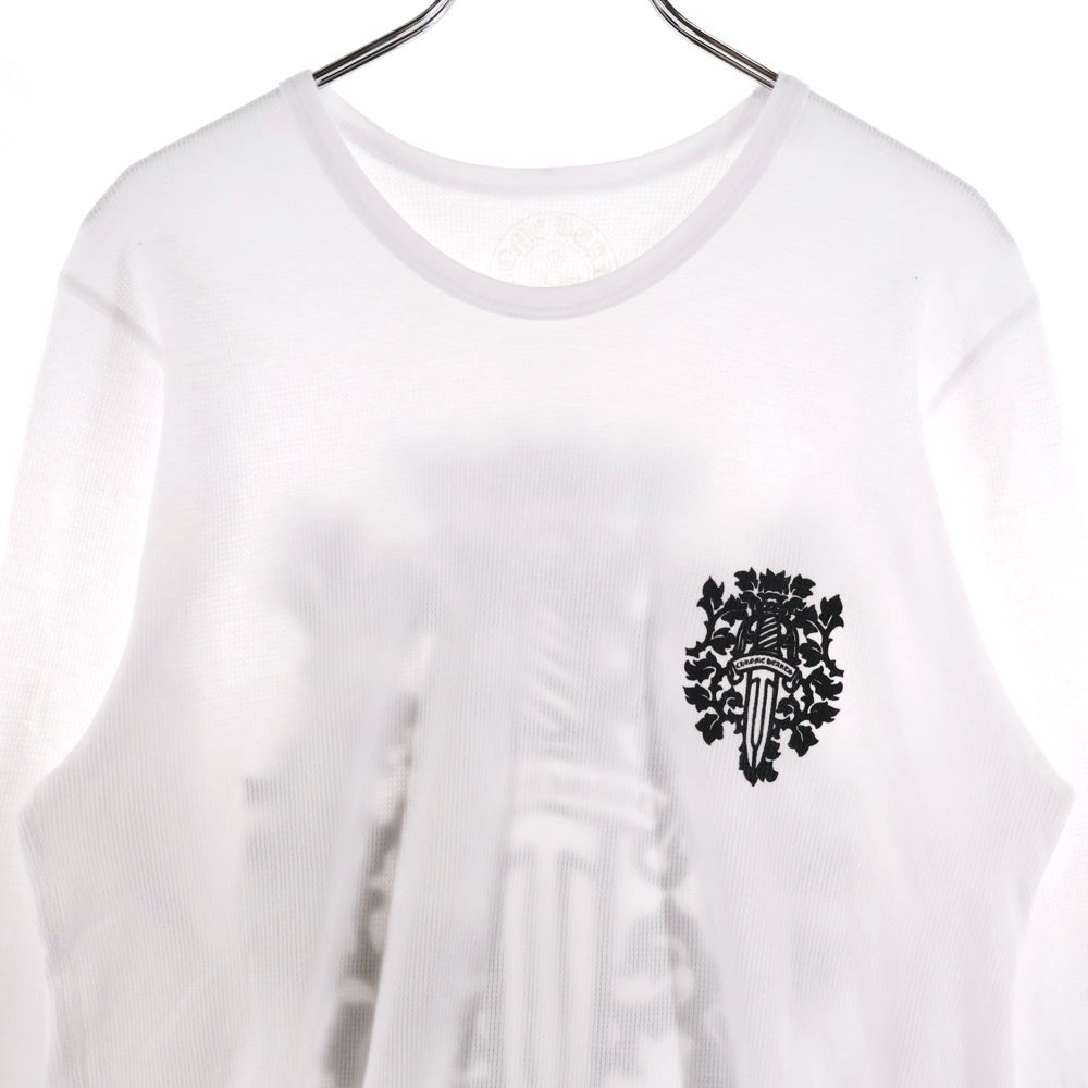 CHROME HEARTS(クロムハーツ) THERMAL L/S VINE DAGGER ヴァインダガー バックプリント サーマル 長袖Tシャツ カットソー ホワイト