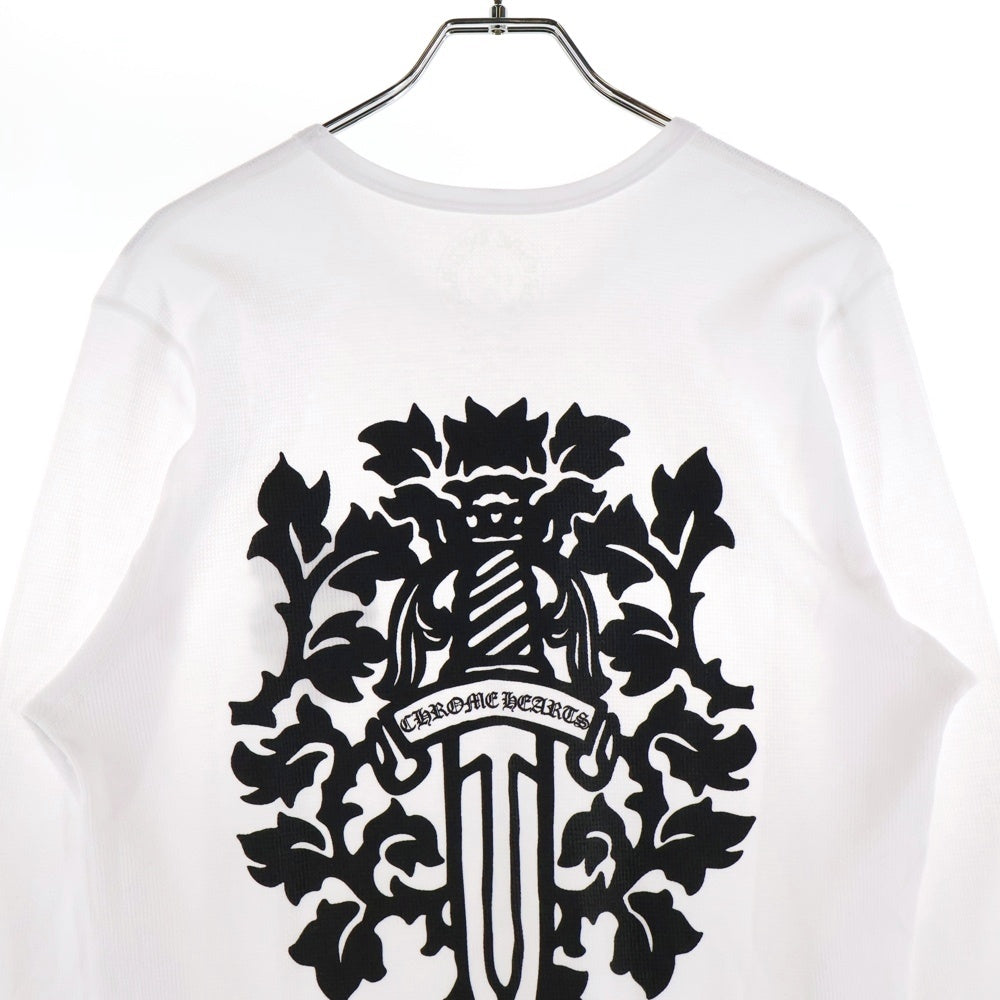 CHROME HEARTS(クロムハーツ) THERMAL L/S VINE DAGGER ヴァインダガー バックプリント サーマル 長袖Tシャツ カットソー ホワイト