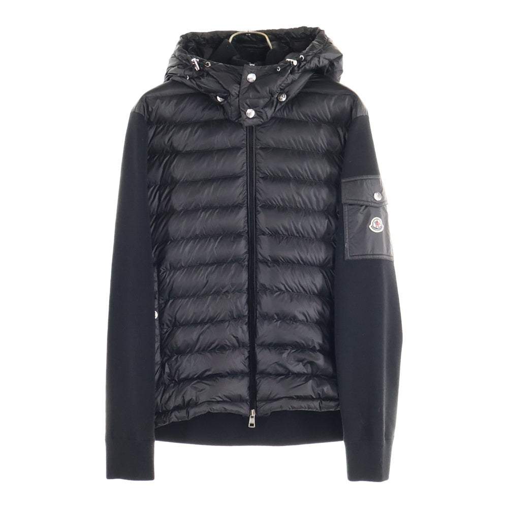 MONCLER(モンクレール) 19SS ニット切り替え ジップアップ フーディダウンブルゾン ブラック