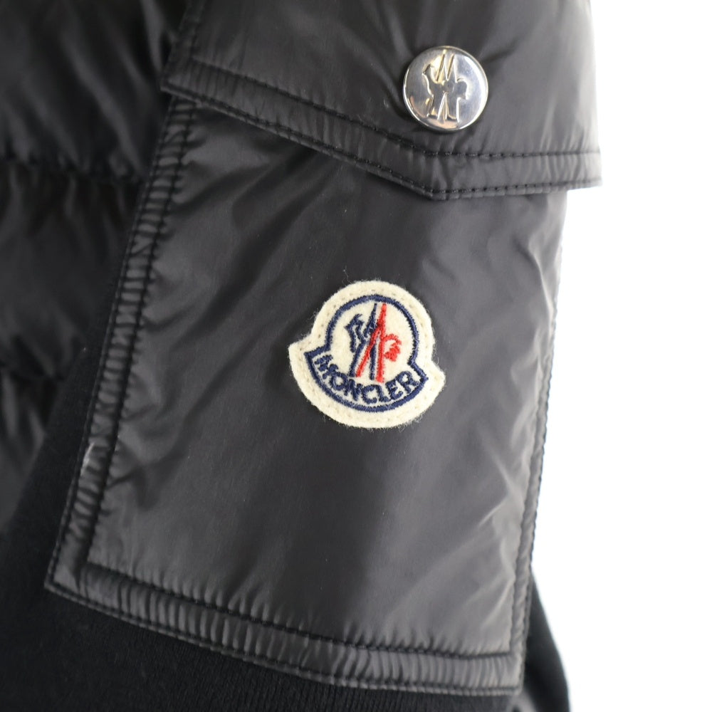 MONCLER(モンクレール) 19SS ニット切り替え ジップアップ フーディダウンブルゾン ブラック