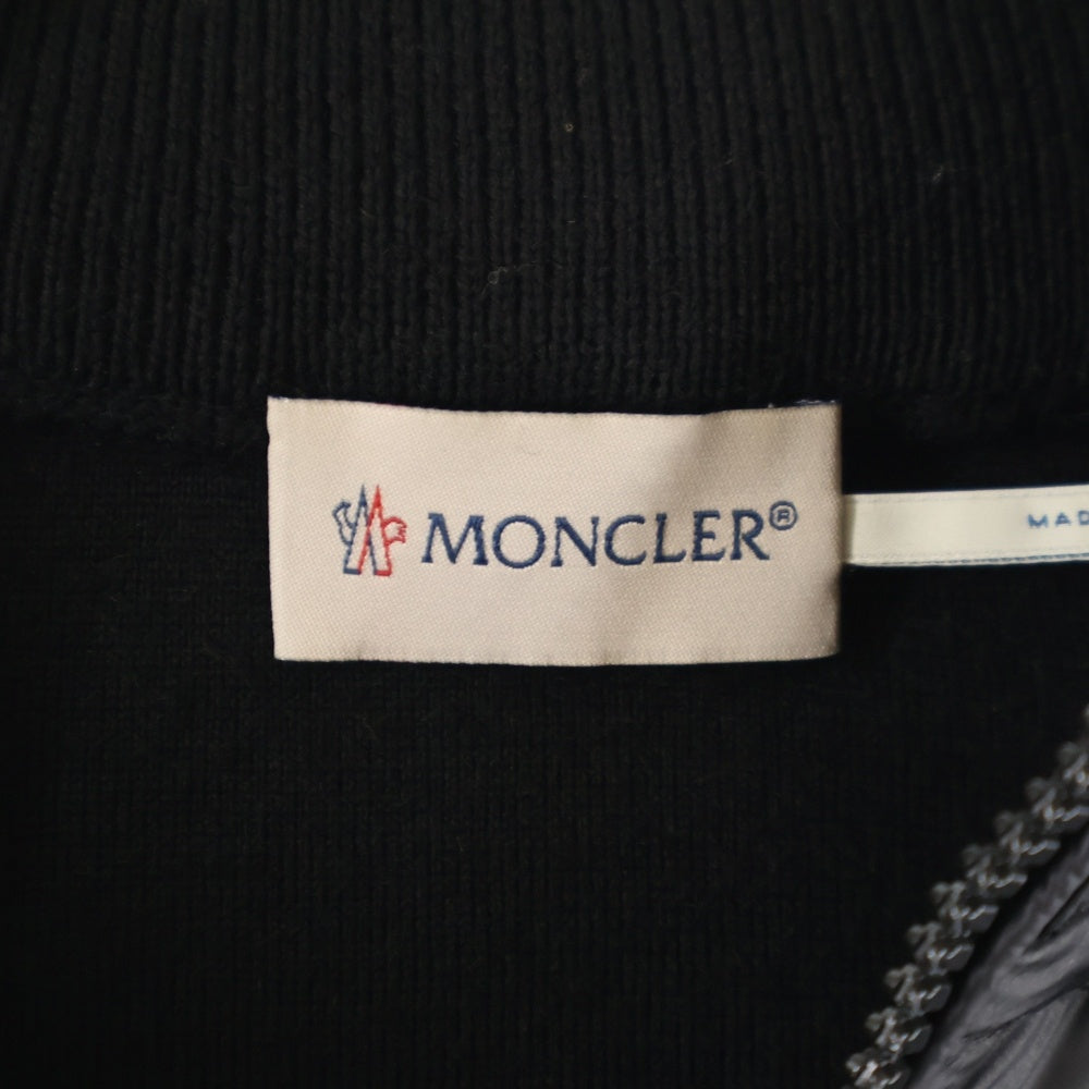 MONCLER(モンクレール) 19SS ニット切り替え ジップアップ フーディダウンブルゾン ブラック
