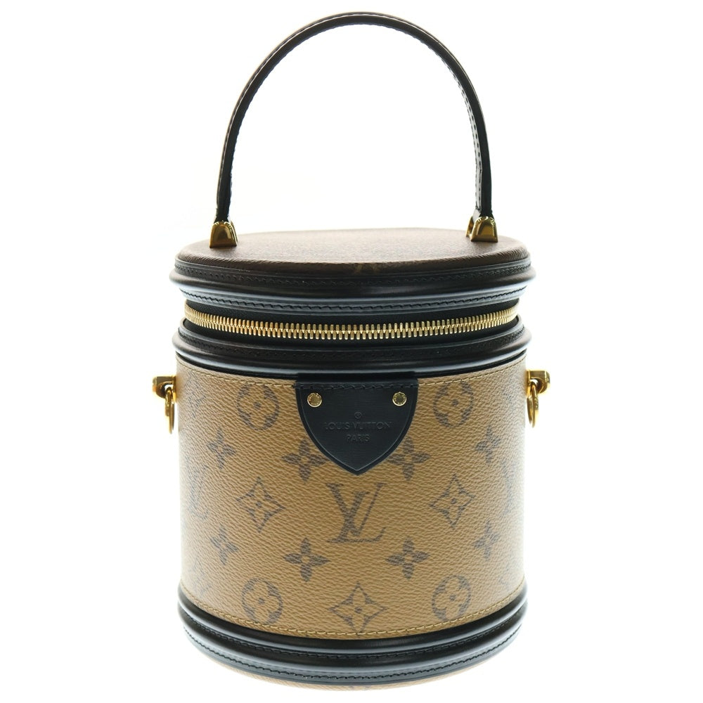 LOUIS VUITTON(ルイヴィトン) カンヌ モノグラムリバース PVC レザー 2WAY ハンド ショルダー バニティバッグ ゴールド金具 ブラウン/ブラック M43986