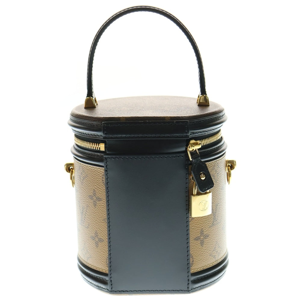 LOUIS VUITTON(ルイヴィトン) カンヌ モノグラムリバース PVC レザー 2WAY ハンド ショルダー バニティバッグ ゴールド金具 ブラウン/ブラック M43986