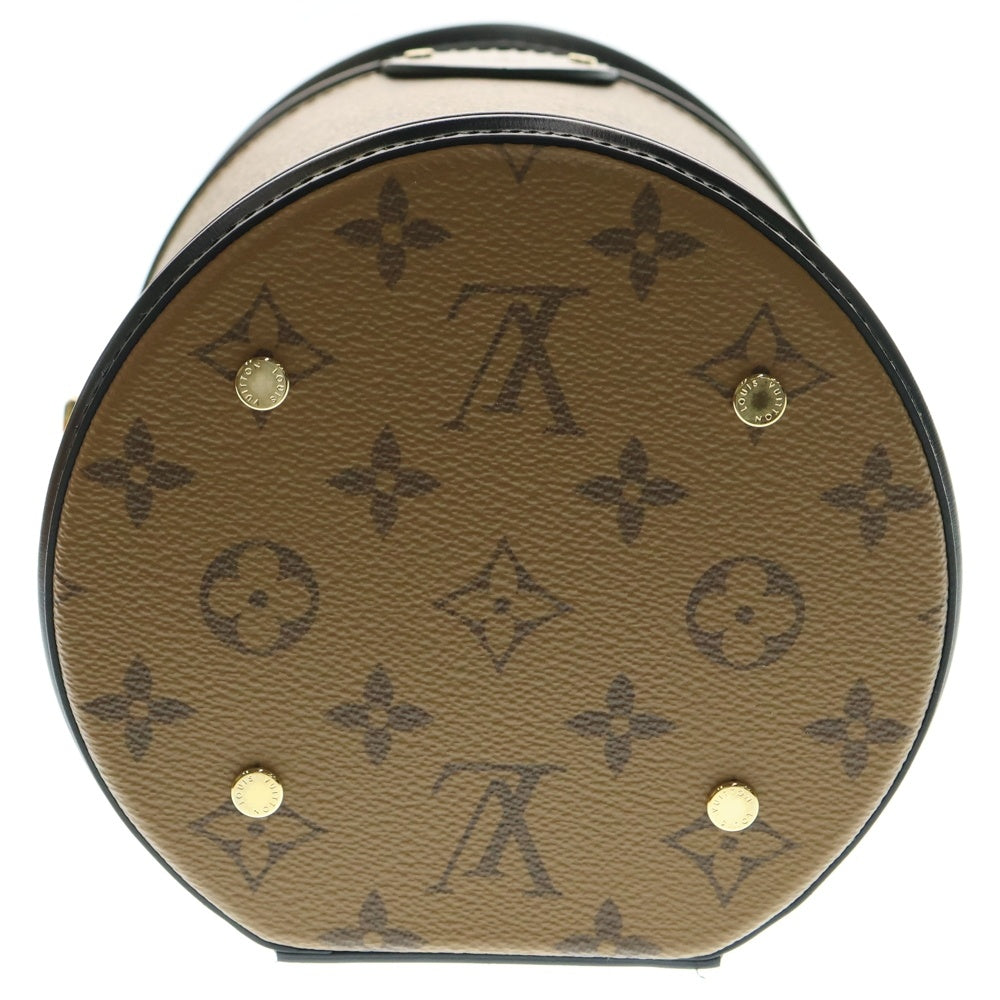 LOUIS VUITTON(ルイヴィトン) カンヌ モノグラムリバース PVC レザー 2WAY ハンド ショルダー バニティバッグ ゴールド金具 ブラウン/ブラック M43986