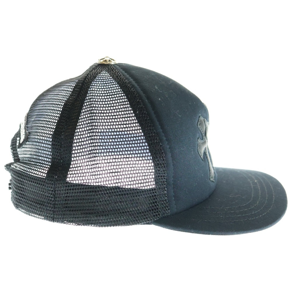 CHROME HEARTS(クロムハーツ) Cemetery Cross Patch Trucker Cap セメタリークロスパッチ トラッカー ベースボールキャップ 帽子 ブラック