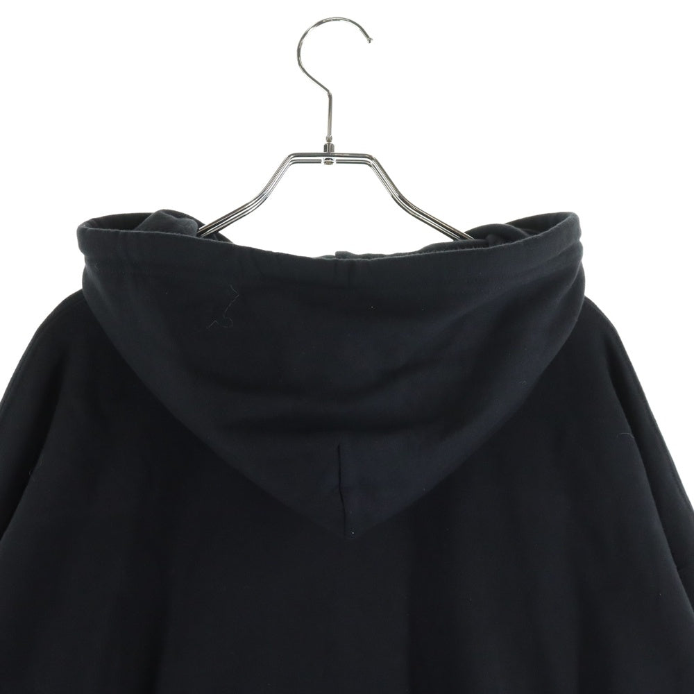 CHROME HEARTS(クロムハーツ) Vertical Logo Zip Up Hoodie ヴァーティカル ロゴプリント 裏地サーマル ダガージップアップ スウェット パーカー ブラック