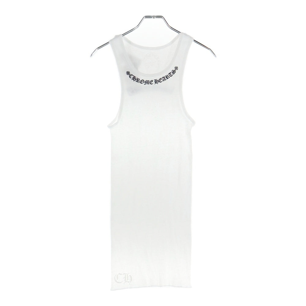 CHROME HEARTS(クロムハーツ) Neck Logo Back Scroll Tank Top ネックロゴ バックスクロール プリント タンクトップ ノースリーブカットソー ホワイト