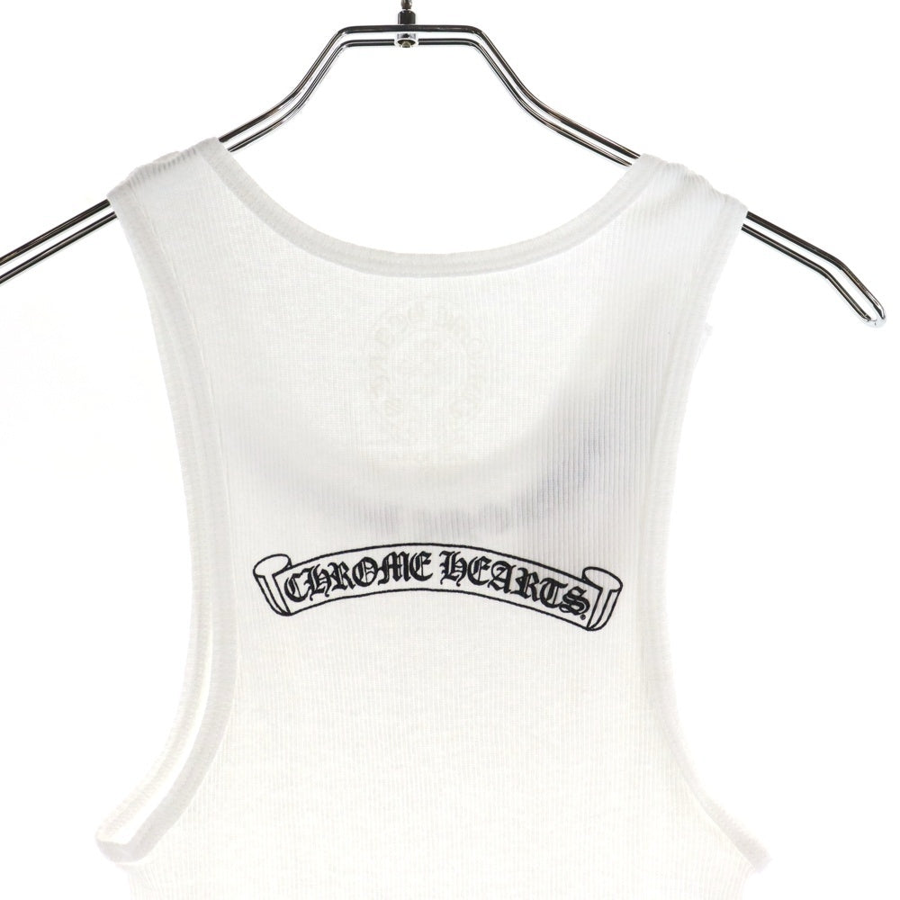 CHROME HEARTS(クロムハーツ) Neck Logo Back Scroll Tank Top ネックロゴ バックスクロール プリント タンクトップ ノースリーブカットソー ホワイト