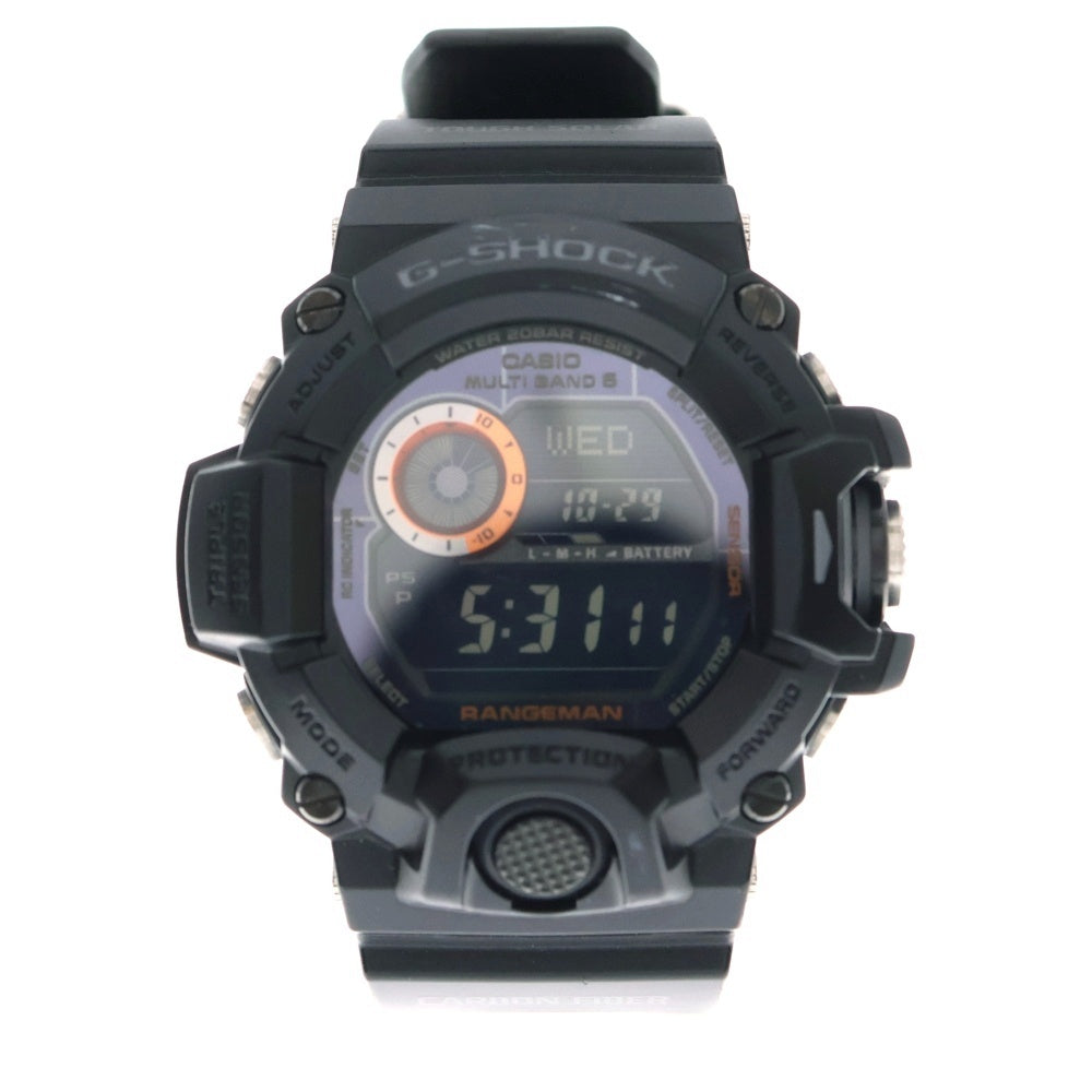 CASIO G-SHOCK(カシオ ジーショック) Master of G レンジマン ブラック文字盤 樹脂 カーボン ソーラー 腕時計 ウォッチ ブラック GW-9400BJ