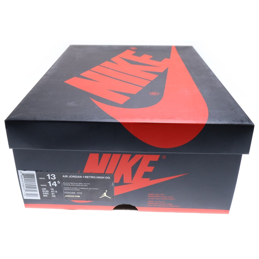 NIKE(ナイキ) AIR JORDAN 1 RETRO HIGH OG SHADOW エアジョーダン1 シャドウ レトロ ハイカットスニーカー グレー/ブラック US13/31cm 555088-013