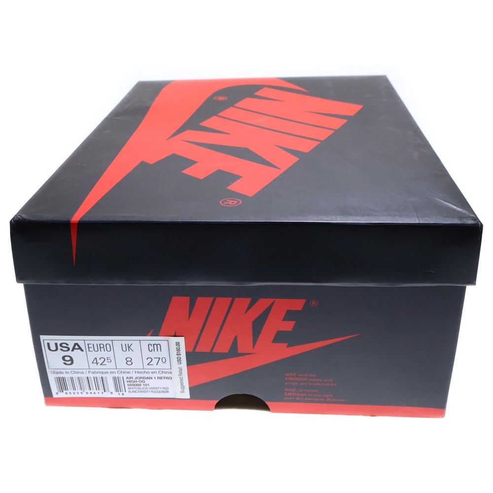 NIKE(ナイキ) 【観賞用 2015年製】AIR JORDAN 1 RETRO HIGH CHICAGO エアジョーダン1 シカゴ ハイスニーカー レッド/ホワイト US9/27cm 555088-101