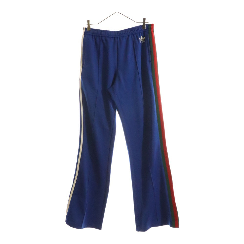 GUCCI(グッチ) 23SS ×adidas Flared Track Bottoms Cobalt Blue アディダス サイドライン フレア トラック ロングパンツ ブルー 696270 XJEGU