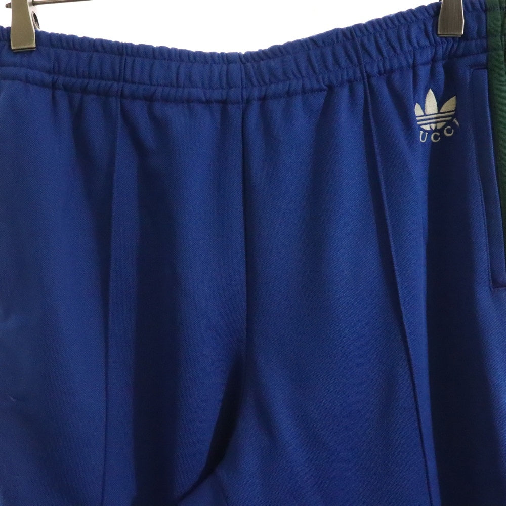 GUCCI(グッチ) 23SS ×adidas Flared Track Bottoms Cobalt Blue アディダス サイドライン フレア トラック ロングパンツ ブルー 696270 XJEGU
