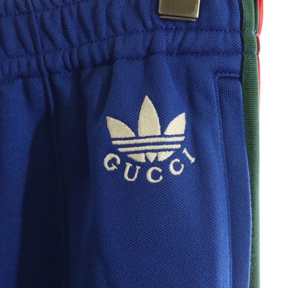 GUCCI(グッチ) 23SS ×adidas Flared Track Bottoms Cobalt Blue アディダス サイドライン フレア トラック ロングパンツ ブルー 696270 XJEGU