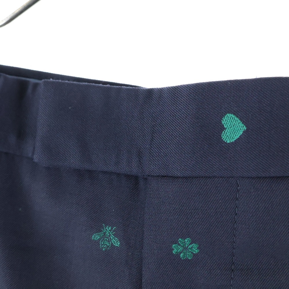 GUCCI(グッチ) 総柄 ウール トラウザーズ スラックス ロングパンツ ネイビー 581689 ZABJZ