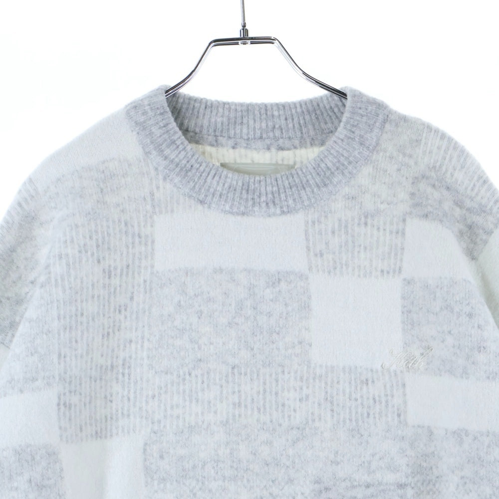 KITH(キス) ロゴ刺繍 ウールニットセーター グレー 24-080-060-0003-4-0