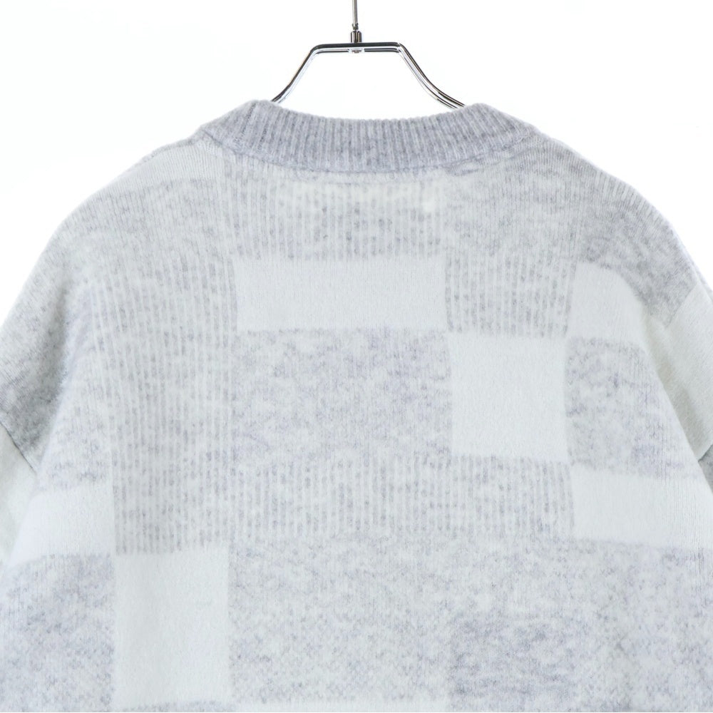 KITH(キス) ロゴ刺繍 ウールニットセーター グレー 24-080-060-0003-4-0