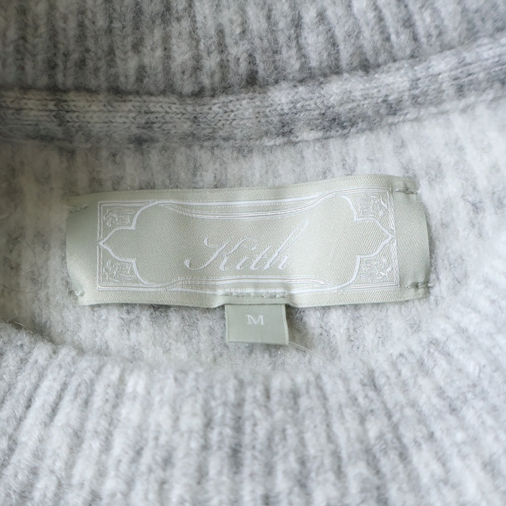 KITH(キス) ロゴ刺繍 ウールニットセーター グレー 24-080-060-0003-4-0