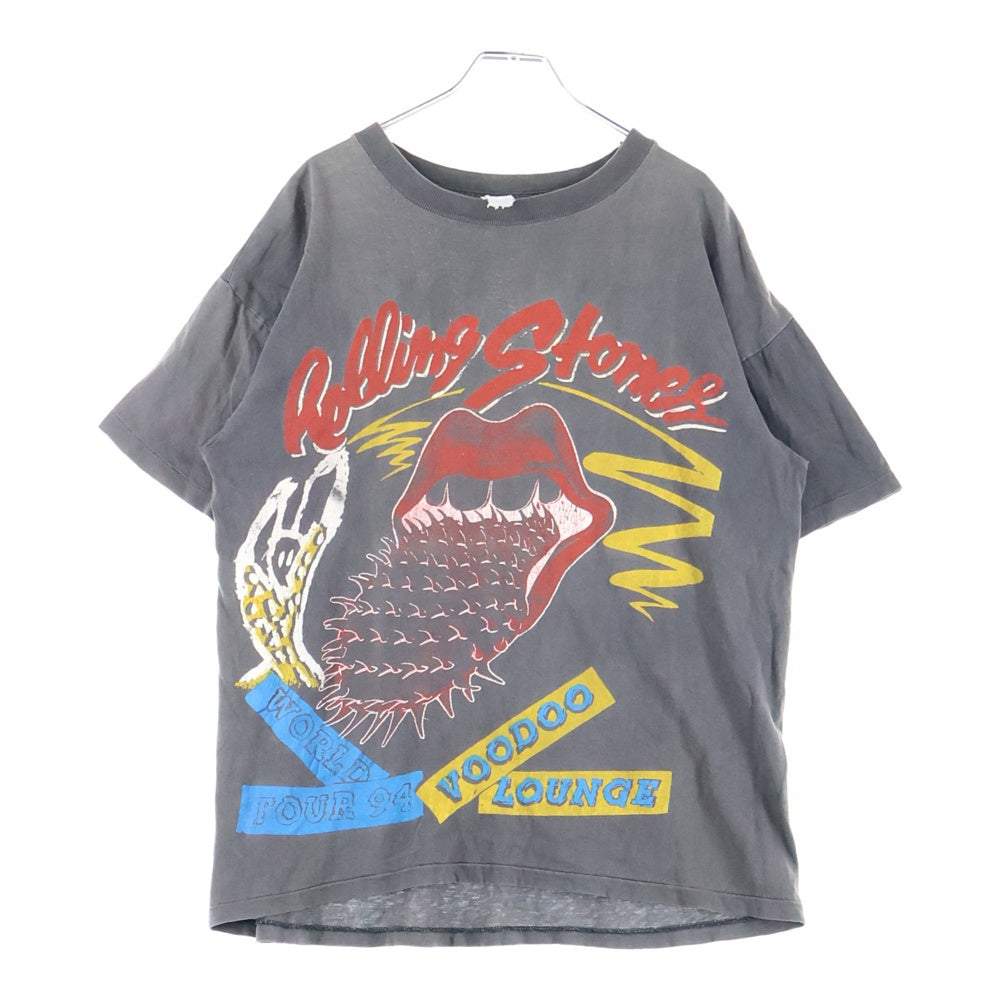 VINTAGE(ヴィンテージ) 90S THE ROLLING STONES VOODOO LOUNGE WORLD TOUR 94 ザローリングストーンズ ブードゥーラウンジ クルーネック半袖Tシャツ カットソー チャコールグレー