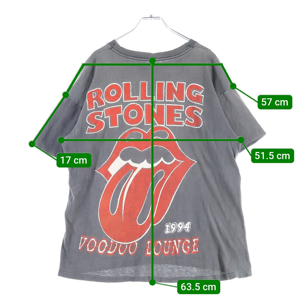 VINTAGE(ヴィンテージ) 90S THE ROLLING STONES VOODOO LOUNGE WORLD TOUR 94 ザローリングストーンズ ブードゥーラウンジ クルーネック半袖Tシャツ カットソー チャコールグレー