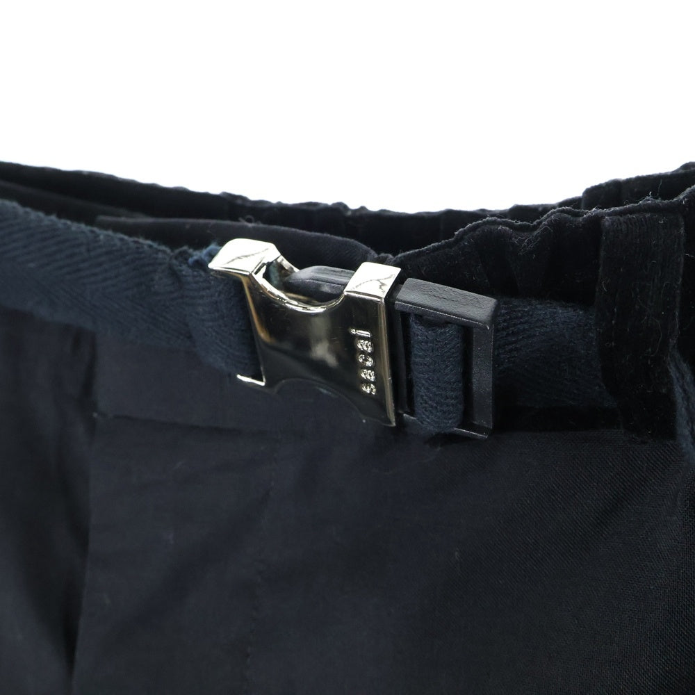 Sacai(サカイ) Suiting Pants ベロア切替 アジャスターベルト テーパードパンツ ブラック 21-02557M