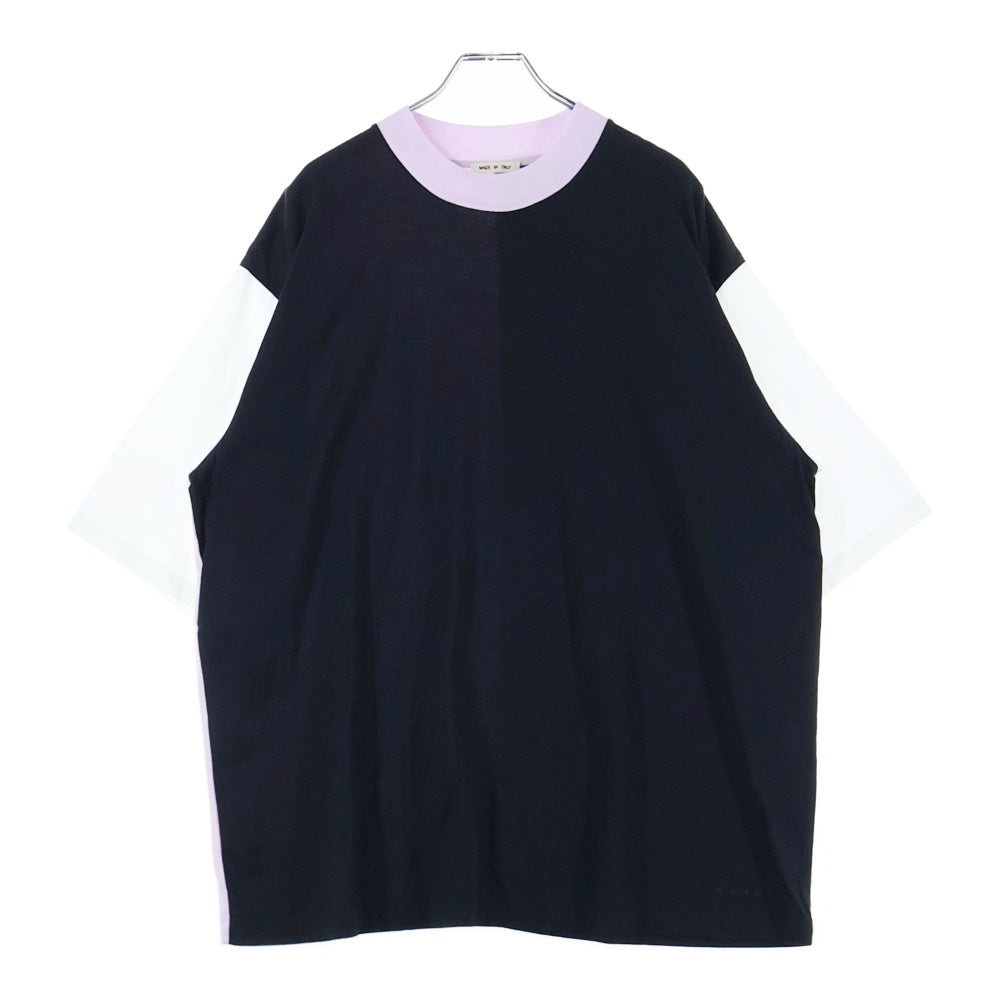 MARNI(マルニ) スリーブシャツ切替 クルーネック半袖Tシャツ カットソー HUMU0223QS