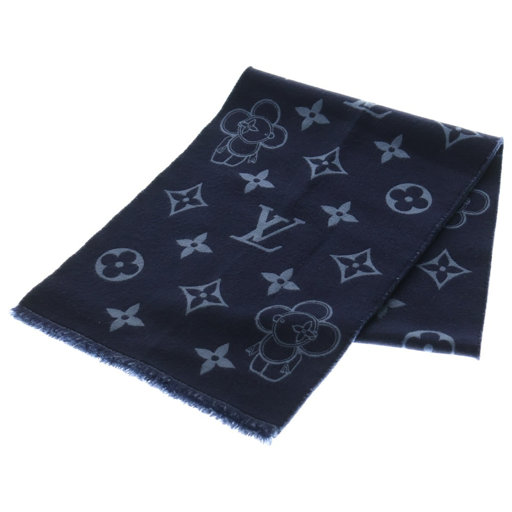 LOUIS VUITTON(ルイヴィトン) エシャルプ モノグラム ヴィヴィエンヌ ウール マフラー ストール ブルー M77129 MR0224