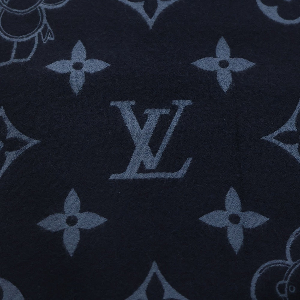 LOUIS VUITTON(ルイヴィトン) エシャルプ モノグラム ヴィヴィエンヌ ウール マフラー ストール ブルー M77129 MR0224