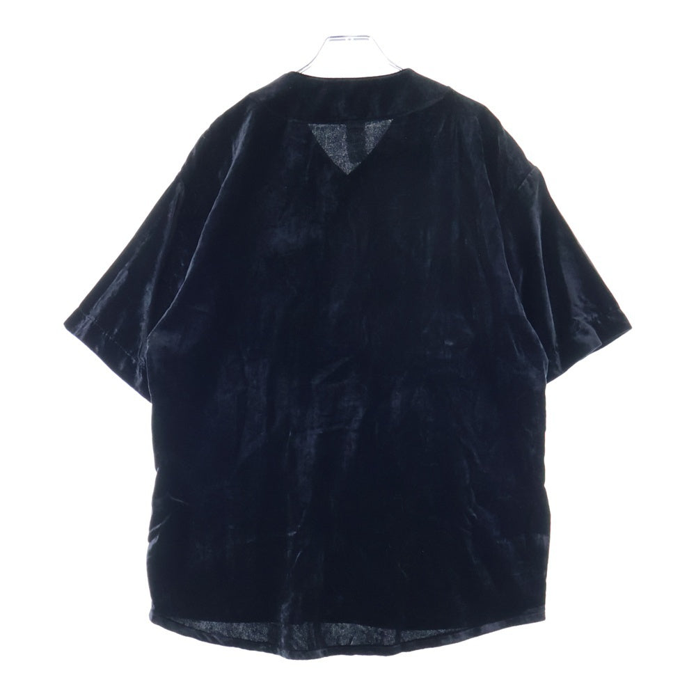 SUPREME(シュプリーム) 25SS Velvet Baseball Jersey ベロアベースボール半袖シャツ ブラック