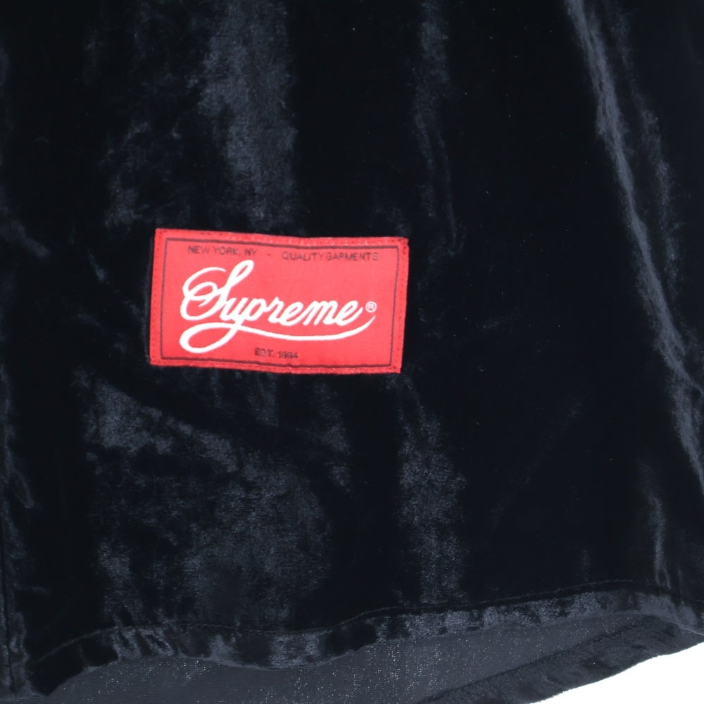 SUPREME(シュプリーム) 25SS Velvet Baseball Jersey ベロアベースボール半袖シャツ ブラック
