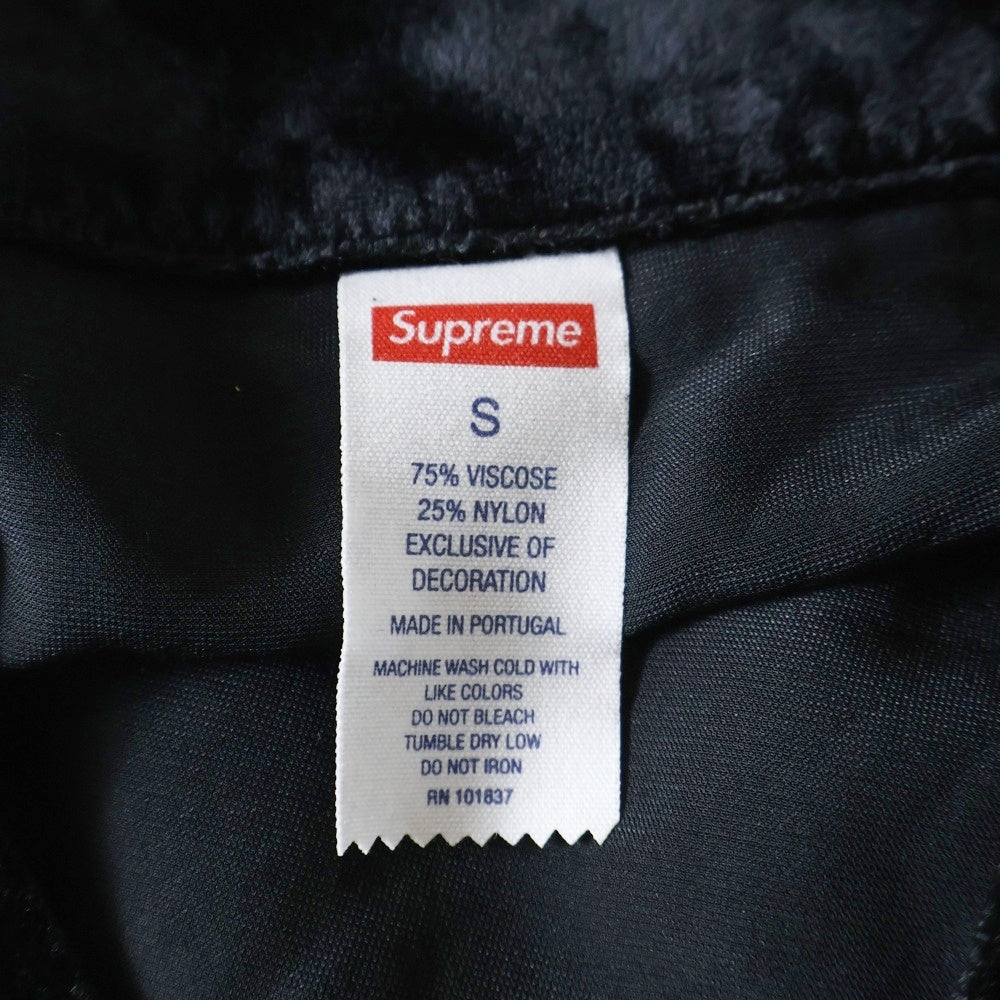 SUPREME(シュプリーム) 25SS Velvet Baseball Jersey ベロアベースボール半袖シャツ ブラック