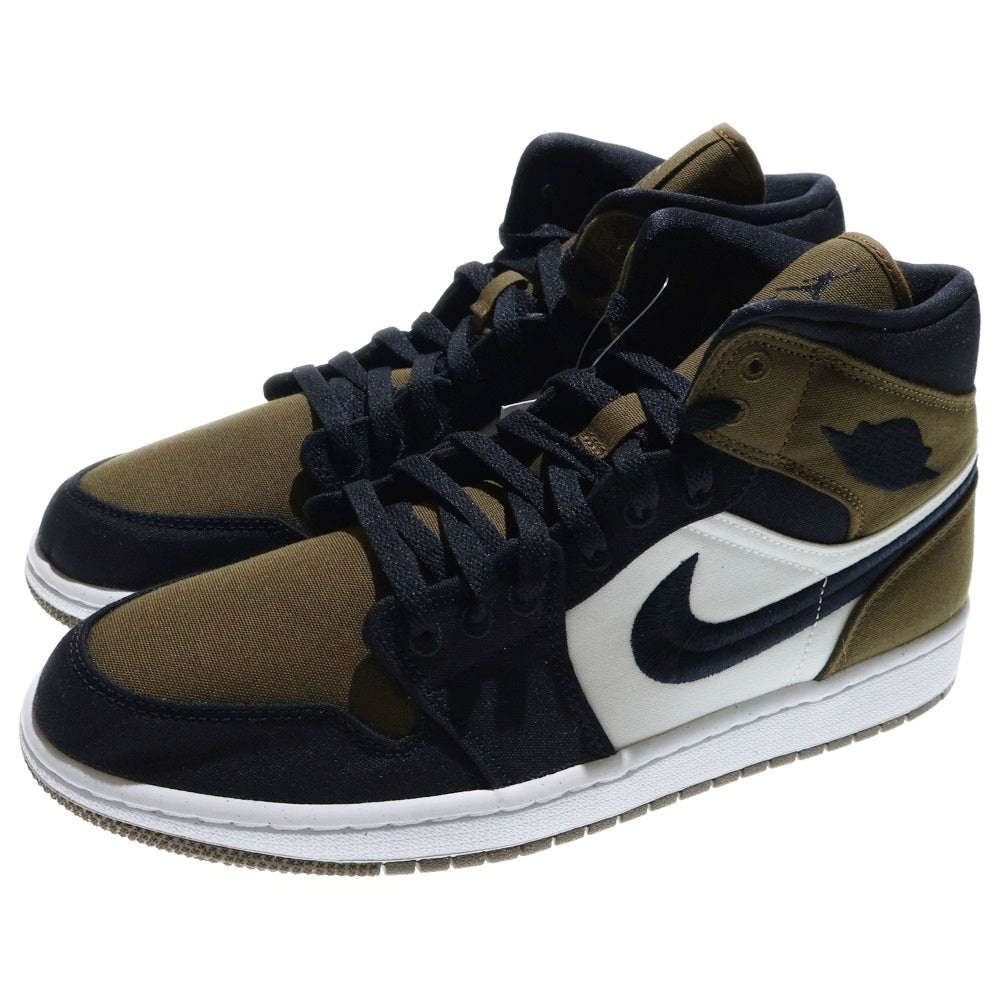 NIKE(ナイキ) WMNS AIR JORDAN 1 MID SE OLIVE TOE ウィメンズ エアジョーダン 1 オリーブトゥ ミッドカットスニーカー ブラック/ホワイト/オリーブ US11.5/28.5cm DV0427-301