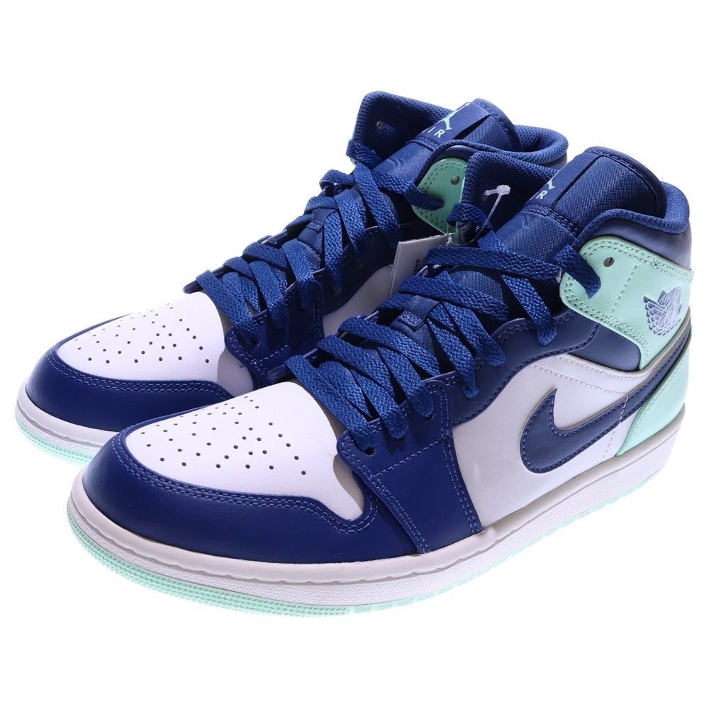 NIKE(ナイキ) AIR JORDAN 1 MID BLUE MINT エアジョーダン 1 ブルーミント ミッドカットスニーカー ホワイト/ブルー US10/28cm 554724-413