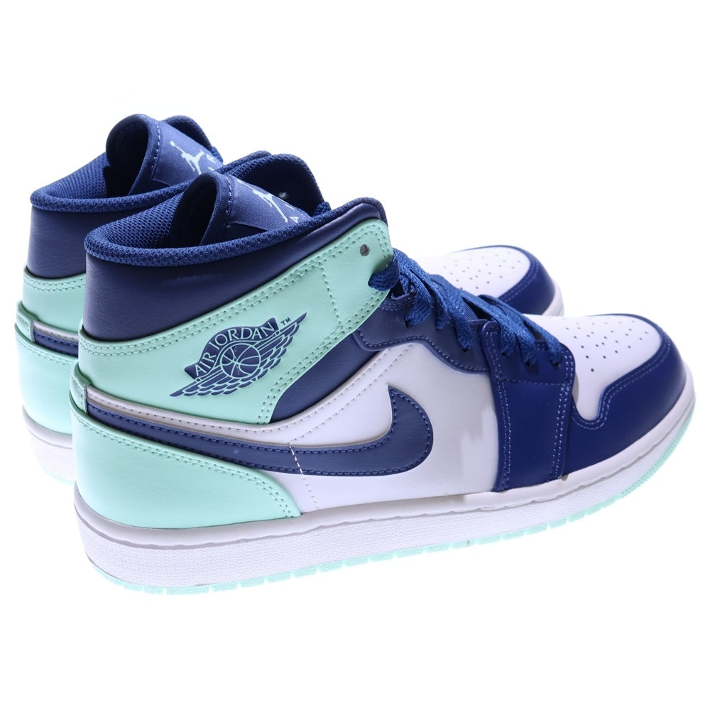 NIKE(ナイキ) AIR JORDAN 1 MID BLUE MINT エアジョーダン 1 ブルーミント ミッドカットスニーカー ホワイト/ブルー US10/28cm 554724-413