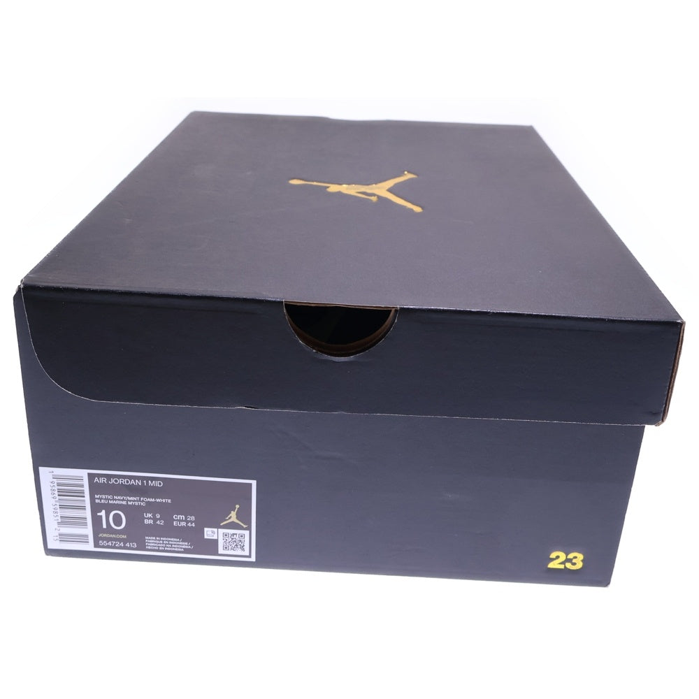 NIKE(ナイキ) AIR JORDAN 1 MID BLUE MINT エアジョーダン 1 ブルーミント ミッドカットスニーカー ホワイト/ブルー US10/28cm 554724-413