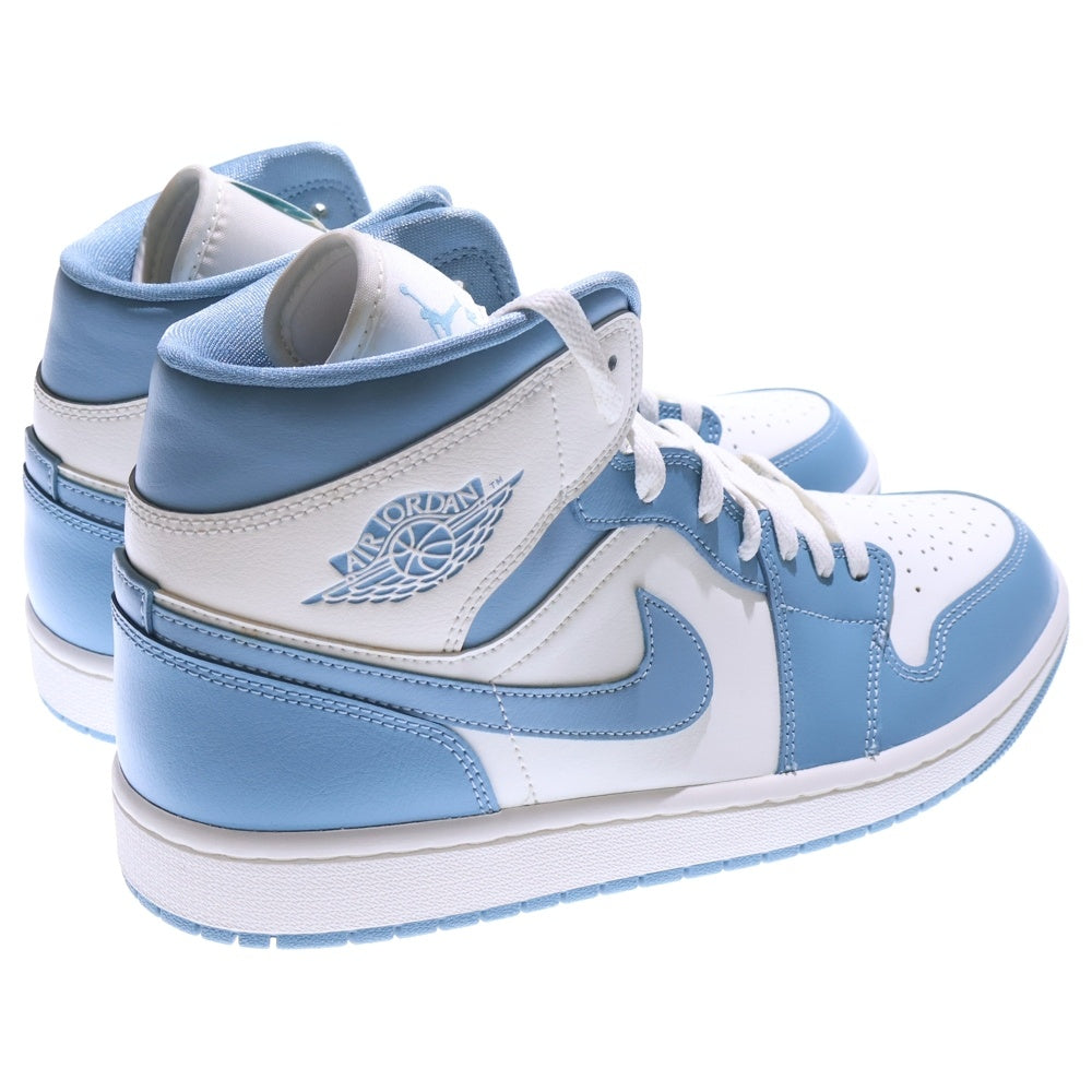 NIKE(ナイキ) WMNS AIR JORDAN 1 MID UNIVERSITY BLUE ウィメンズ エアジョーダン1 ユニバーシティブルー ミッドカットスニーカー ホワイト/ブルー US12/29cm BQ6472-141